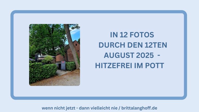 Die beliebte Blogparade - 12 von 12 im August 2025 - ich nehme Euch in 12 Fotos mit durch den Tag
