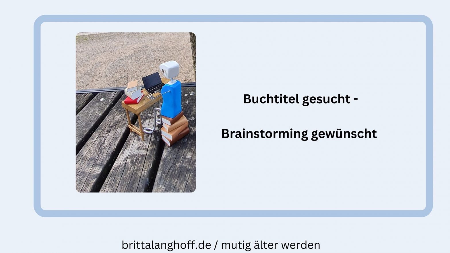 Britta Langhoff fragt ihre Leser nach Ideen zum Buchtitel für ihren Familienroman vom Niederrhein