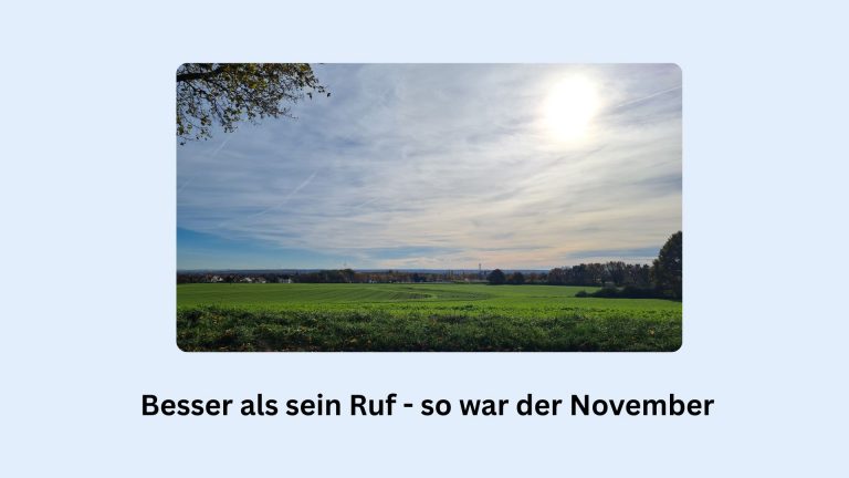 besser als sein Ruf - so war der November